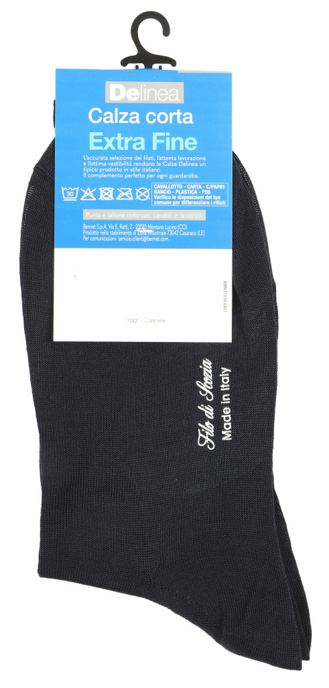 Calze Corte Uomo 39/41 Blu Maglia Liscia Delinea - Foto 2