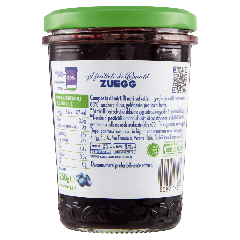 Composta Di Mirtilli Selvatici 100% Da Frutta Zero Residui Zuegg - Foto 3