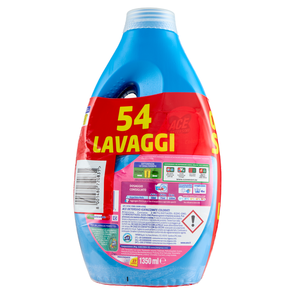 Detersivo Liquido Per Capi Colorati 54 Lavaggi Ace - Foto 3