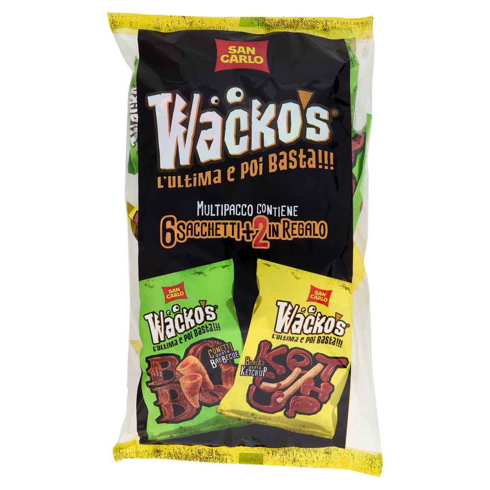 Patatine Multipacco Conetti Barbecue E Blacks Ketchup 8x25 Wacko's - Foto 1