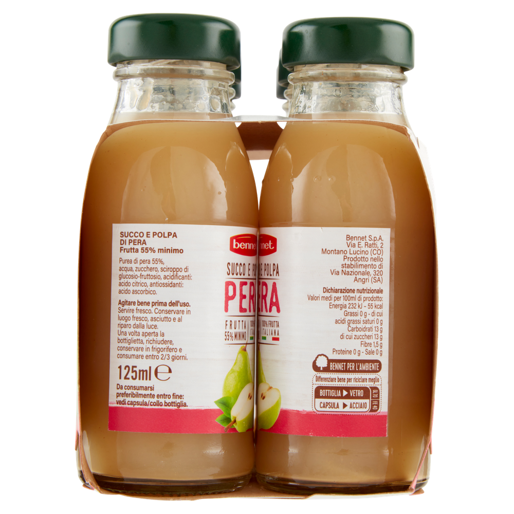 Succo E Polpa Di Pera Bennet 6 Da Ml.125 Cad. - Foto 2