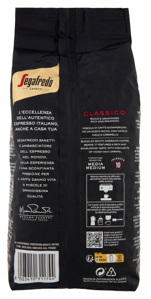 Caffè Espresso Classico In Grani Gusto Ricco Segafredo Zanetti - Foto 3