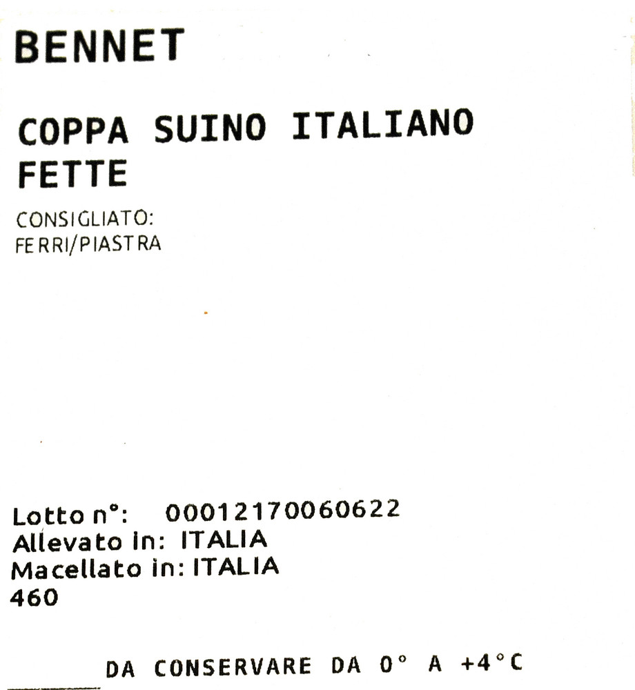 Coppa A Fette Suino Italiano