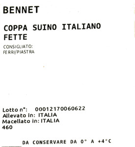 Coppa A Fette Suino Italiano