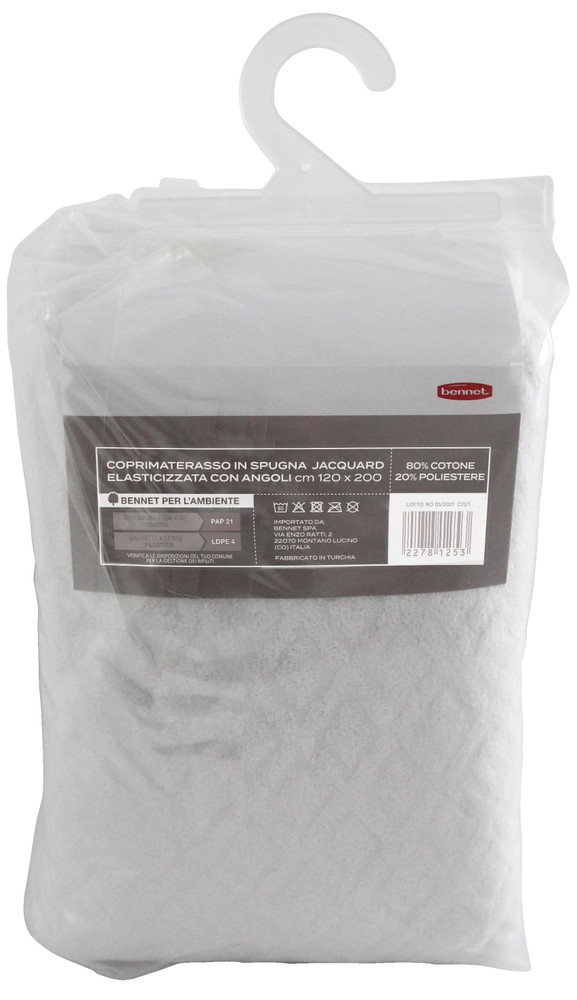 Coprimaterasso Angoli 1piazza1/2 Cm120x200 Spugna Jacquard Casa Premium - Foto 2