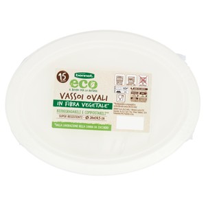15 Vassoi Ovali In Polpa Di Cellulosa Bennet Eco - Foto 1