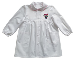 Grembiule Asilo Bambina 6 Anni Bianco Ricamo Stitch - Foto 1