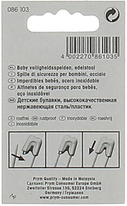 4 Spille Di Sicurezza Per Bambini Bianco Mm.55 Prym - Foto 2