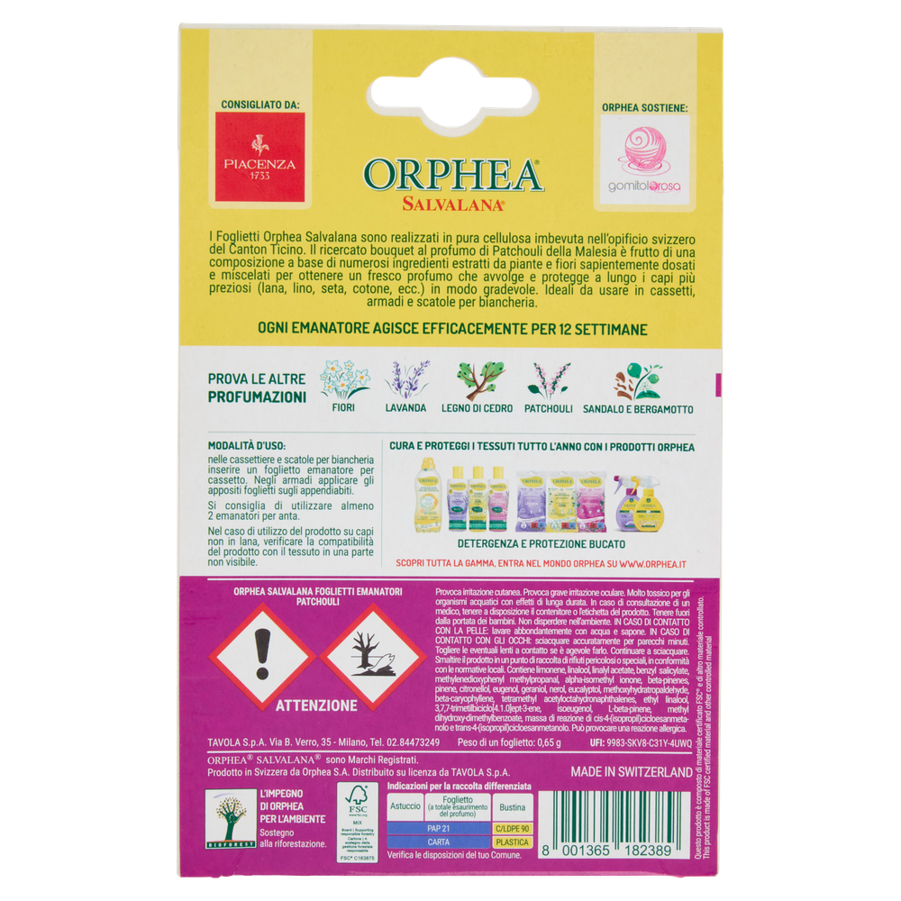 Fogli Antitarme Salvalana Patchouli Orphea - Foto 3