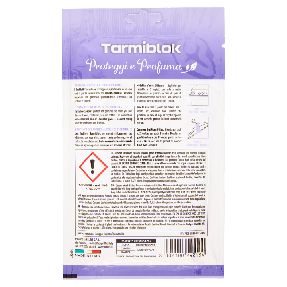 12 Fogli Proteggi&Profuma Lavanda Tarmiblock - Foto 3