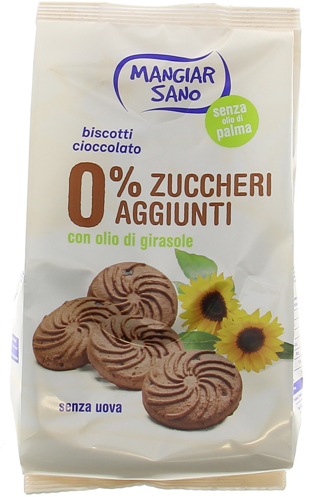 Biscotti Cioccolato 0% Zuccheri Aggiunti Mangiarsano - Foto 1