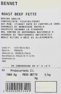 Roastbeef A Fette Bovino Adulto Filiera Valore Bennet - Foto 3