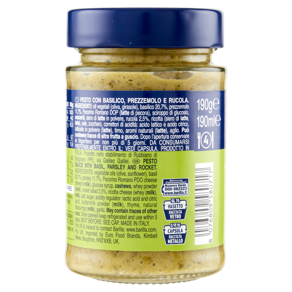 Pesto Basilico E Rucola Senza Glutine Barilla - Foto 3
