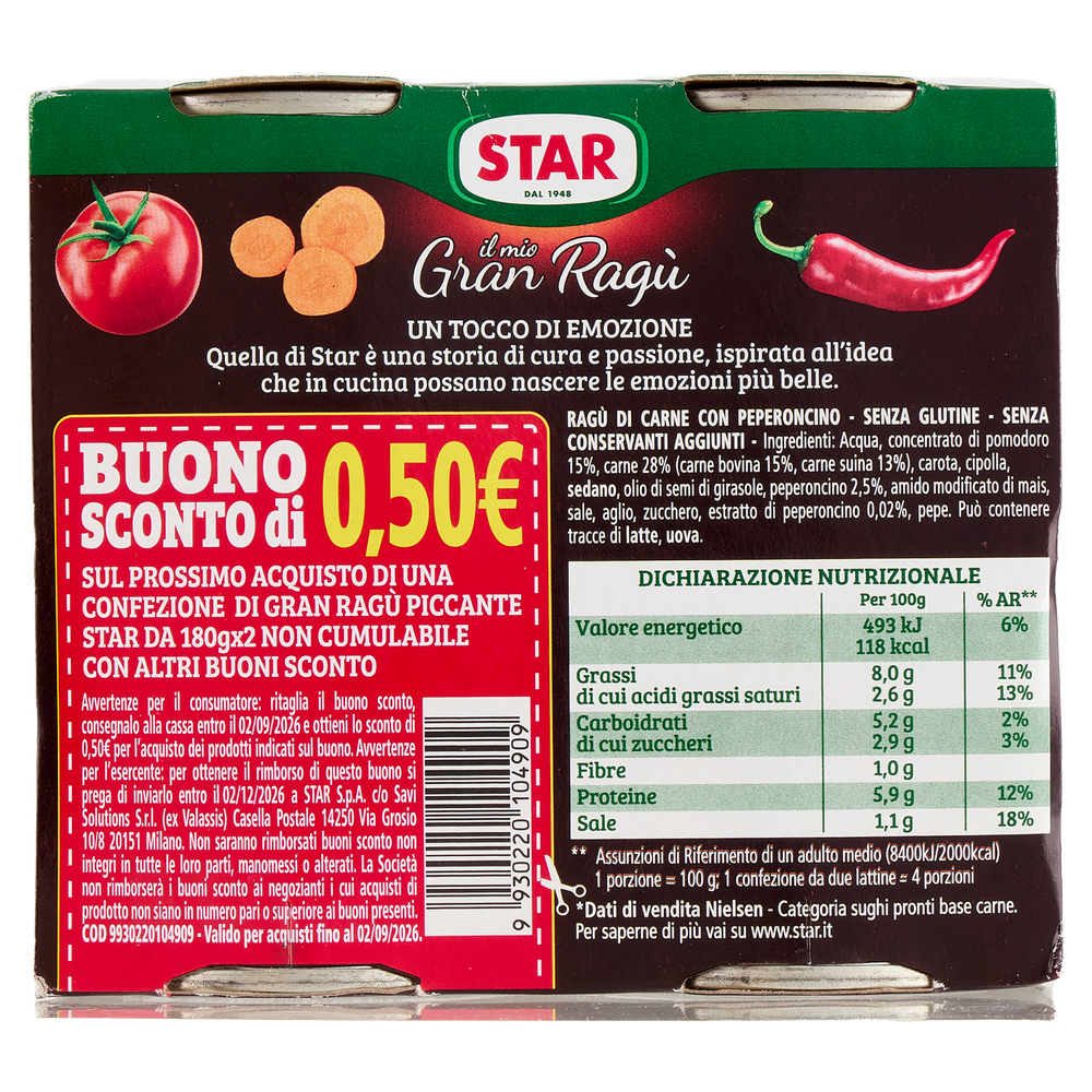 Gran Ragu' Piccante 2x180g Star - Foto 3