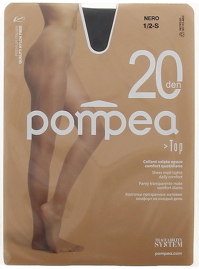 Top 20 Collant Tg 1/2 Nero 20 Denari Pompea - Foto 1