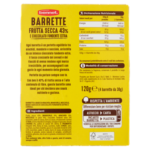 Barretta Frutta Secca E Cioccolato Bennet 30gx4 - Foto 3