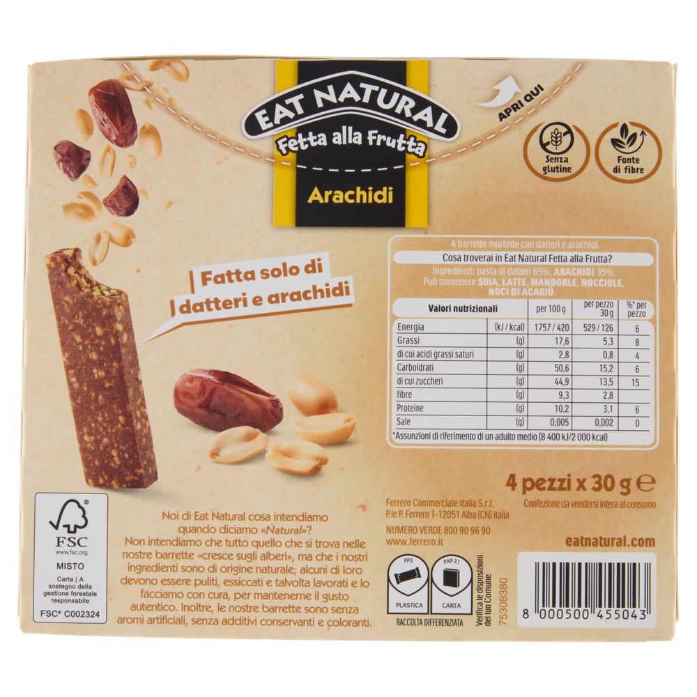 Fetta Alla Frutta Arachidi 4 X 30g Eat Natural - Foto 3