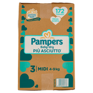 Pannolini Baby Dry Jumbopack, Taglia 3 Midi (4-9 Kg) Pampers