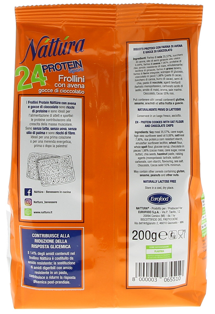 Frollini Avena E Gocce Di Cioccolato Protein Nattura Sport - Foto 3
