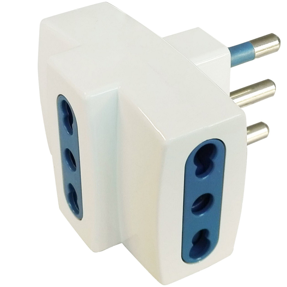 Adattatore Triplo Con Spina 16a E 3 Prese Bivalenti 10/16a Polypool - Foto 1