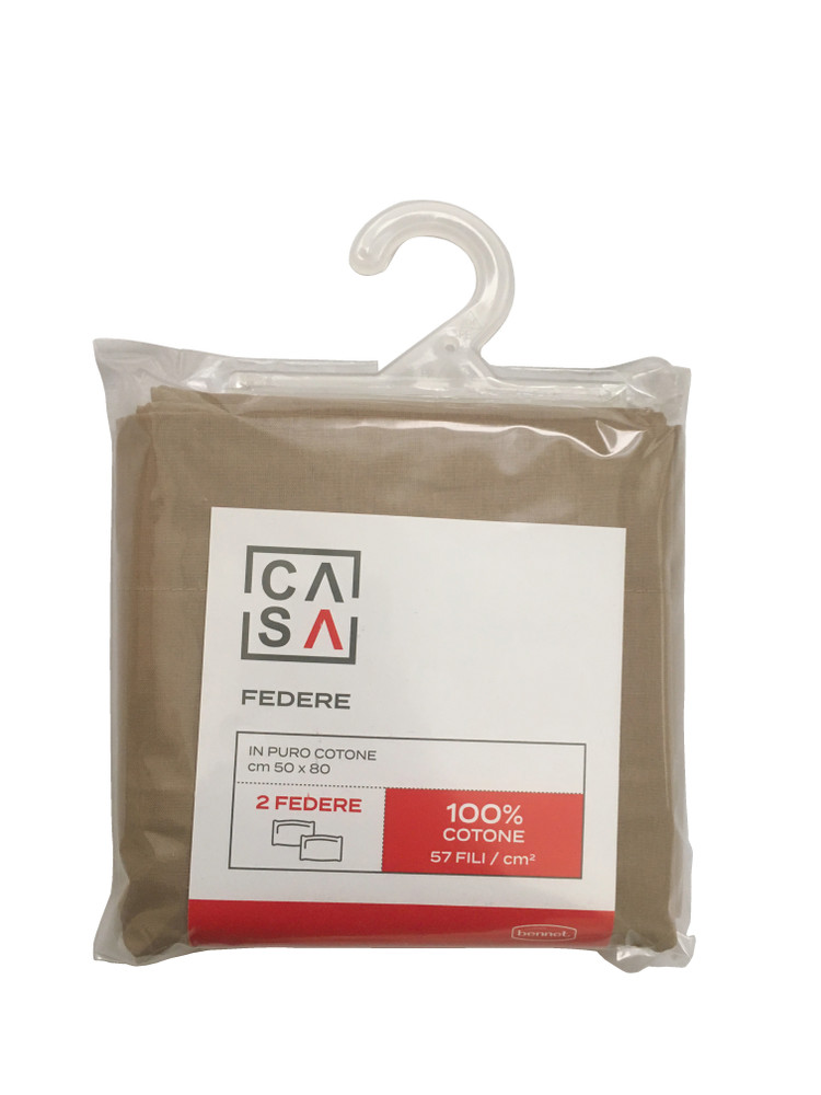 Federa Tinta Unita Cm 50x80 Beige Conf Da 2 Casa - Foto 1