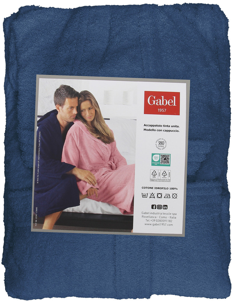 Accappatoio Unisex Con Cappuccio S Blu Marino Gabel - Foto 1