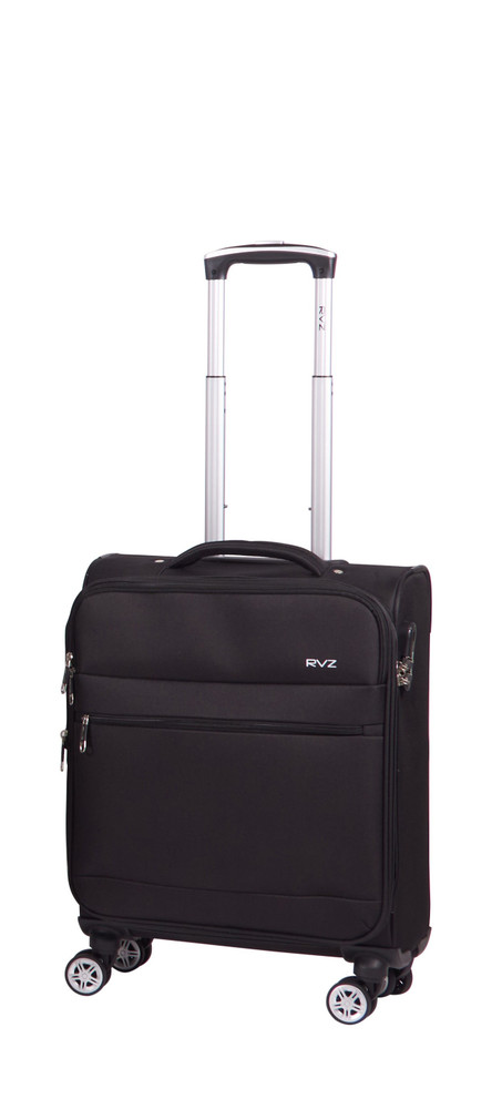 Trolley In Poliestere Nero 55hx40x20, 4 Ruote Doppie Piroettanti - Foto 1
