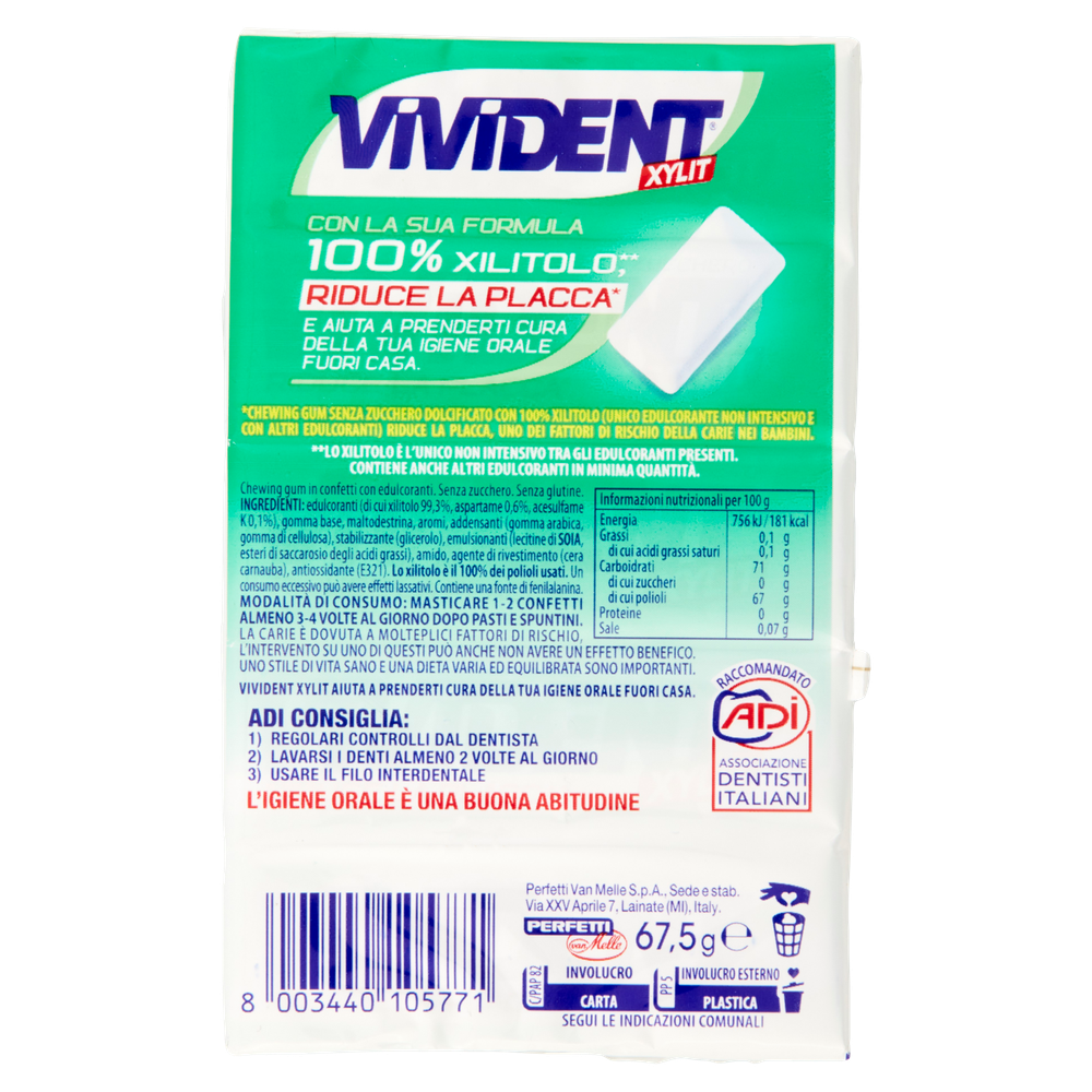 Chewing Gum Vivident Xylit Green Mint Senza Zucchero 5 Packs Vivident - Foto 3