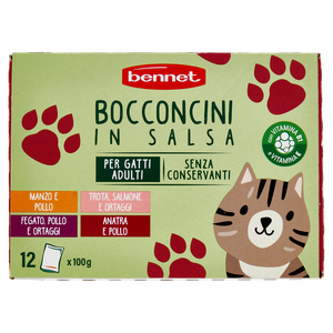 12 Buste Bocconcini Per Gatti In Salsa Bennet - Foto 3