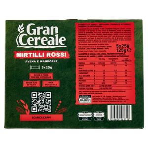 Barrette Di Cereali Integrali Con Mirtilli Rossi 5x25g Gran Cereale - Foto 3