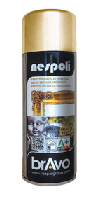 Spray Acrilico Brillante Oro Cromato Effetto Metallo Nespoli Ml.400