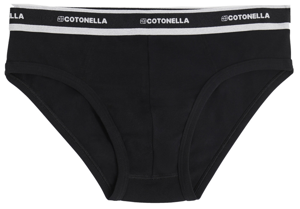 Slip Uomo Vita Bassa Con Elastico Parlato Taglia 5 Nero Cotonella - Foto 1