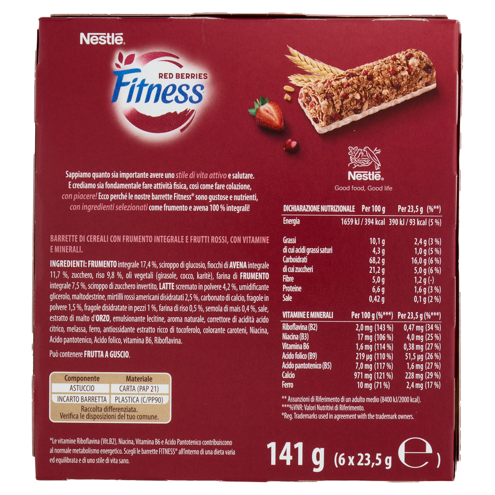 Barrette Red Berries Cereali Integrali E Frutti Rossi 6x23,5g Fitness - Foto 3