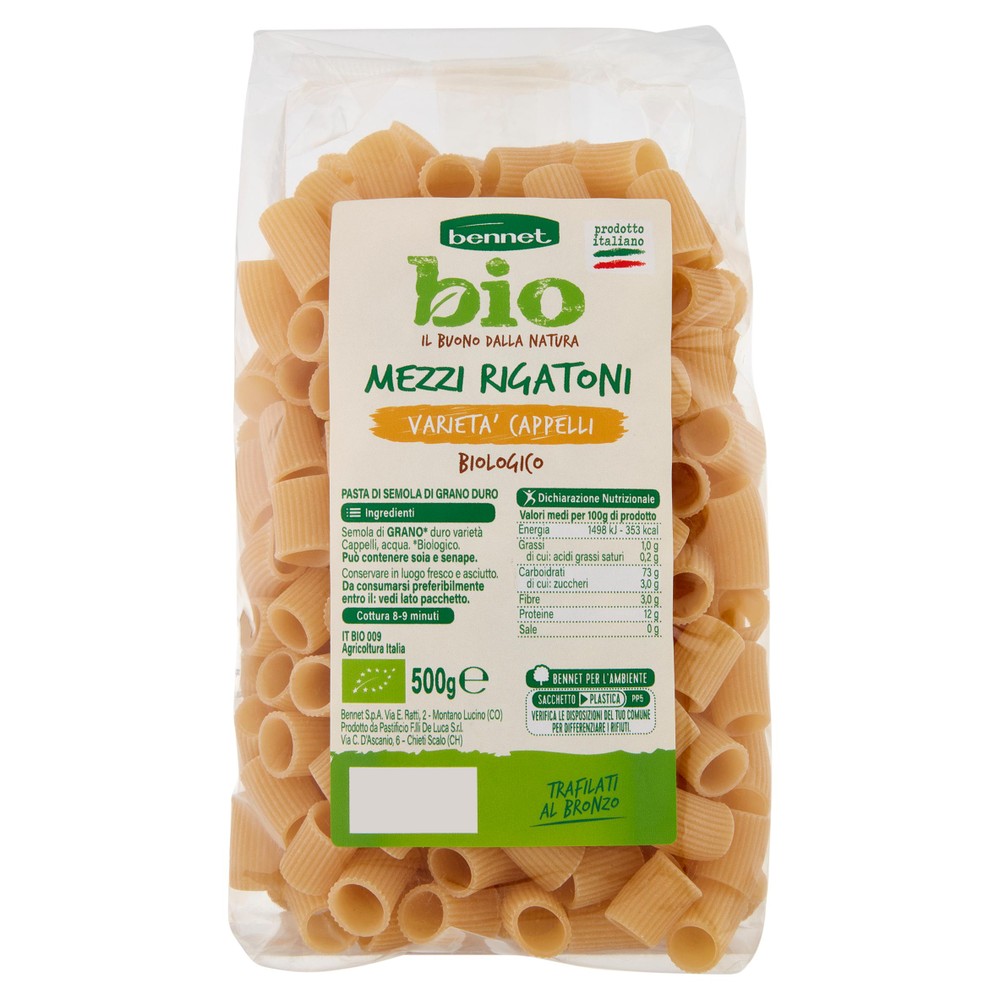 Pasta Mezzi Rigatoni Varieta' Senatore Cappelli Biologici Bennet Bio - Foto 1