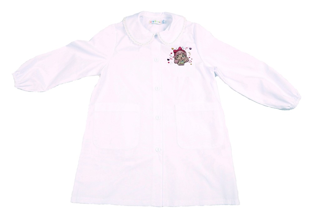 Grembiule Asilo Bambina 6 Anni Bianco - Foto 1