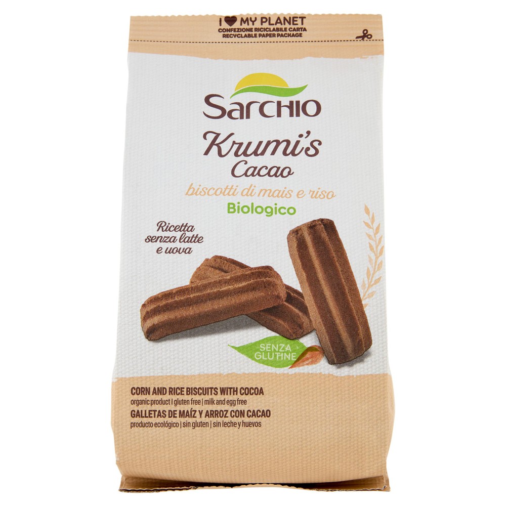 Sarchio Krumi's Cacao Biscotti Di Mais E Riso Biologico 200 G - Foto 1