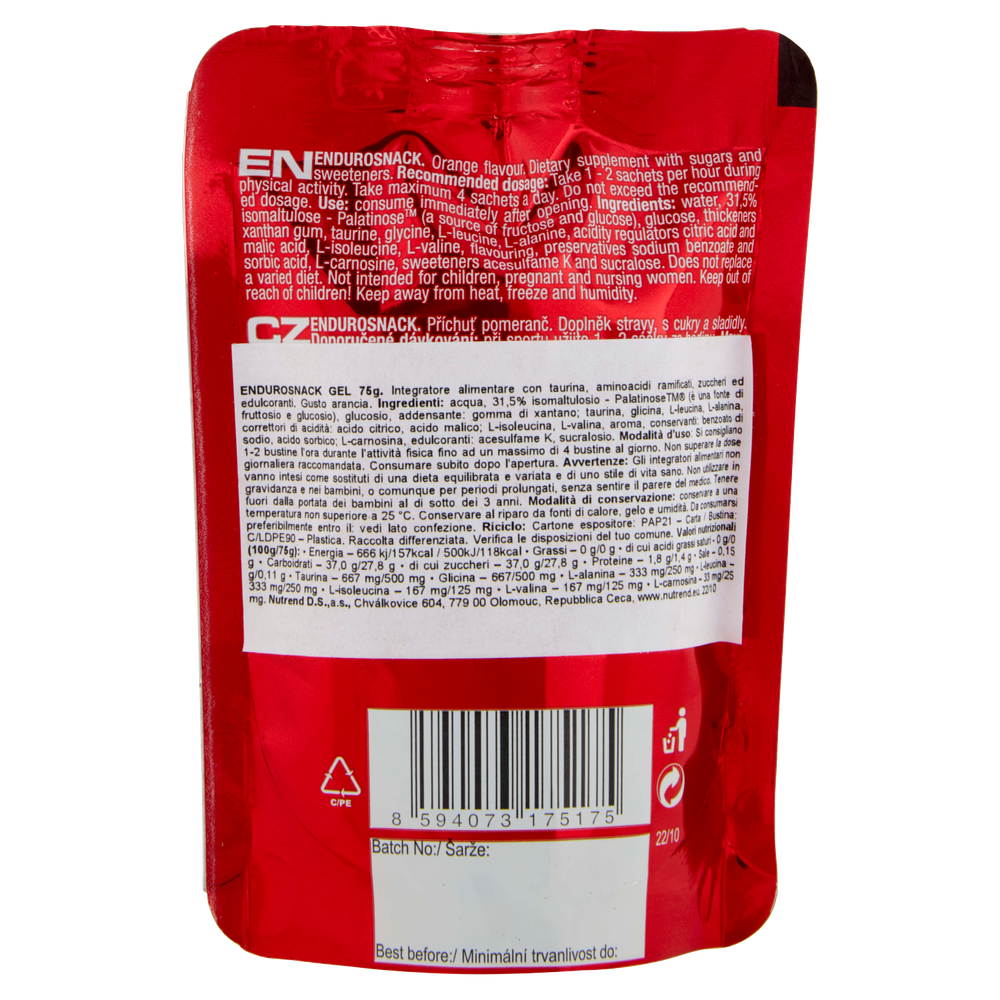 Nutrend Endurosnack Gel Orange Flavour 75 G - Foto 3