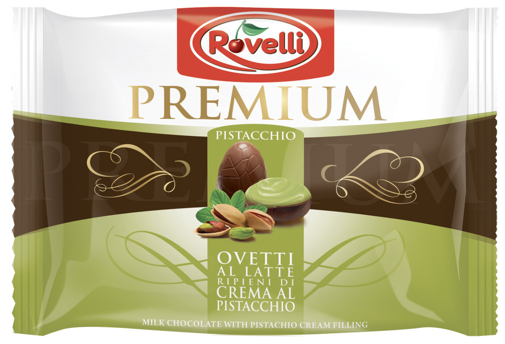 Ovetti Latte Ripieni Al Pistacchio Premium Noir Rovelli