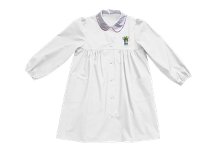 Grembiule Scuola Bambina 10 Anni Bianco Ricamo Stitch - Foto 1
