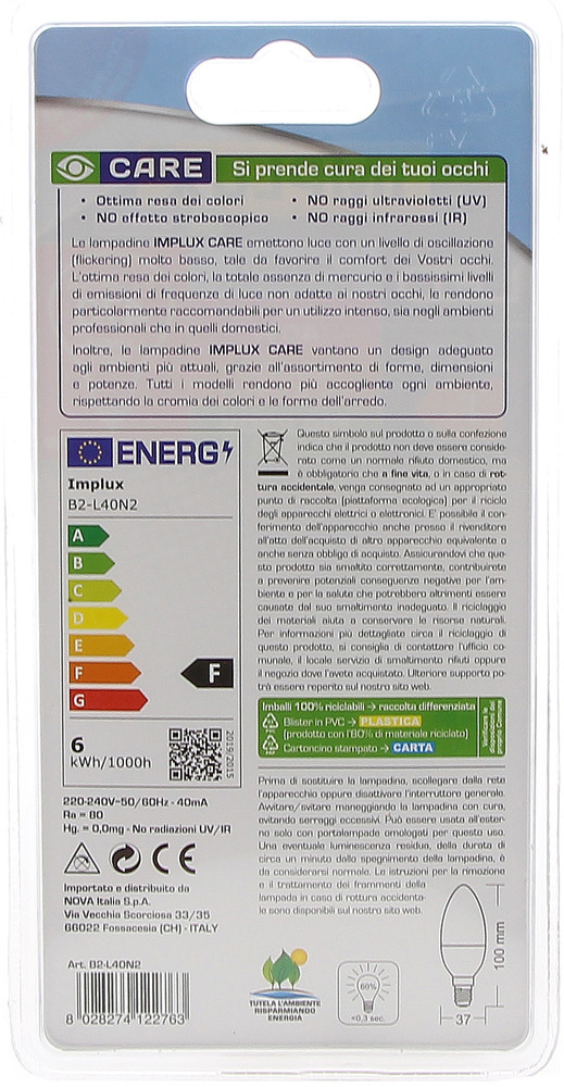 2 Lampadine A Led A Candela 35we14 Luce Neutra Implux - Foto 2