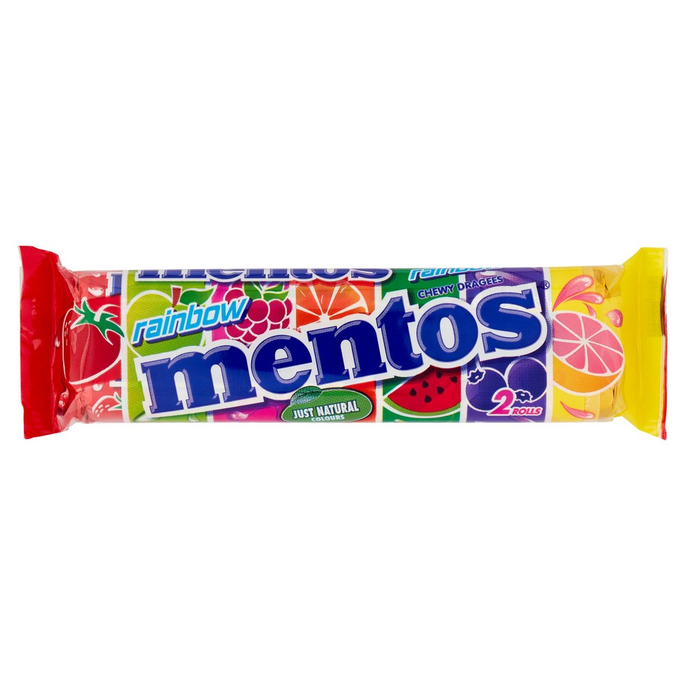 Caramelle Confettate Roll Rainbow Al Gusto Frutta 2x37,5g Mentos - Foto 1