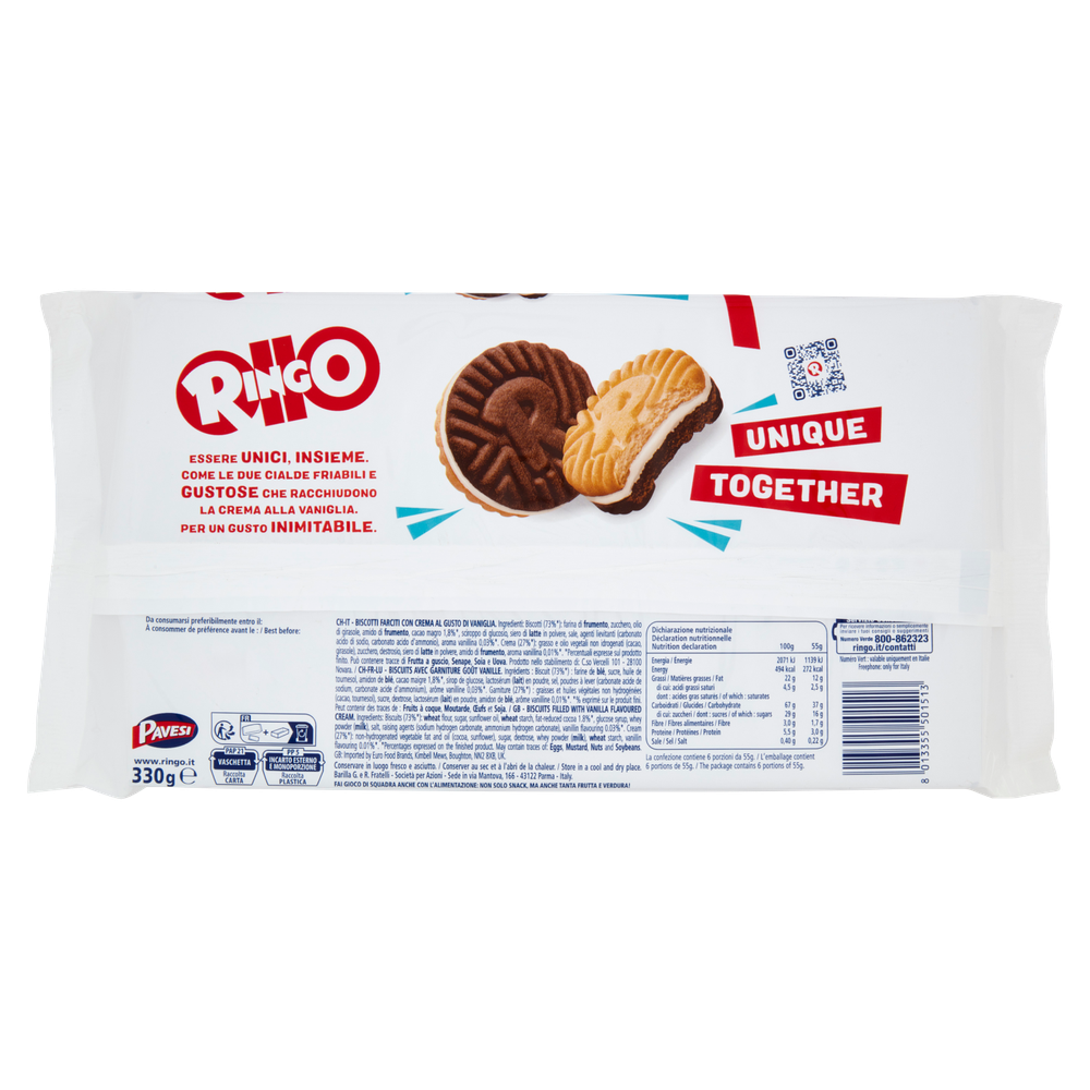 Snack Biscotti Farciti Con Crema Vaniglia Ringo 6x55gr - Foto 3