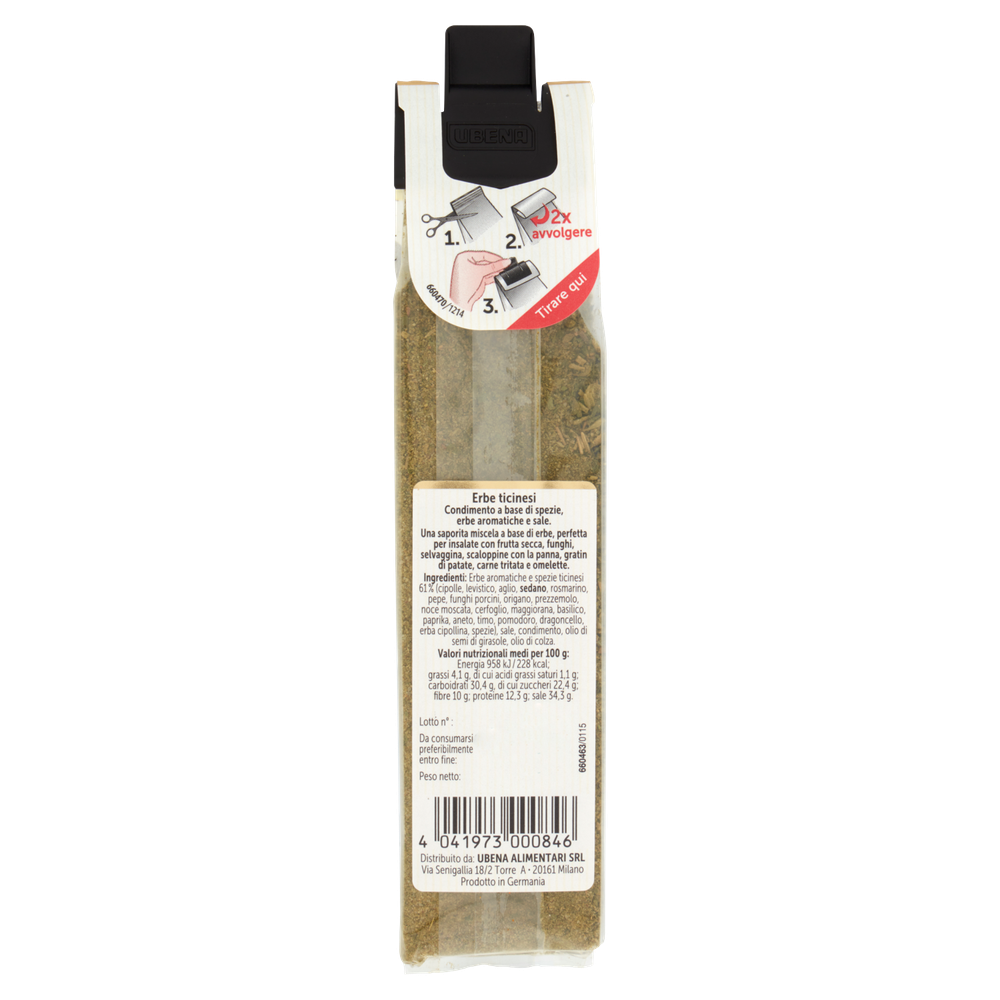 Condimento Erbe Ticinesi Con Spezie, Erbe Aromatiche E Sale Ubena - Foto 3