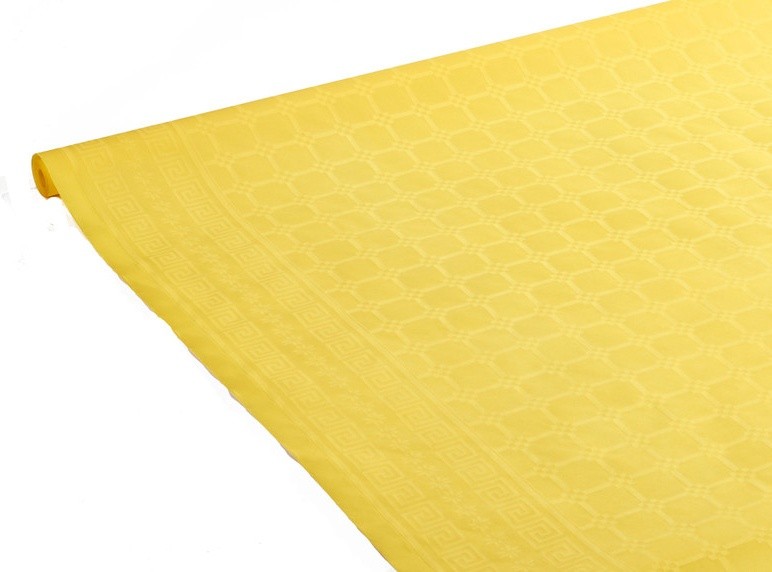 Tovaglia Giallo Canarino Damascata In Rotolo Mt. 1,18 X 7 Tavola Viva - Foto 1