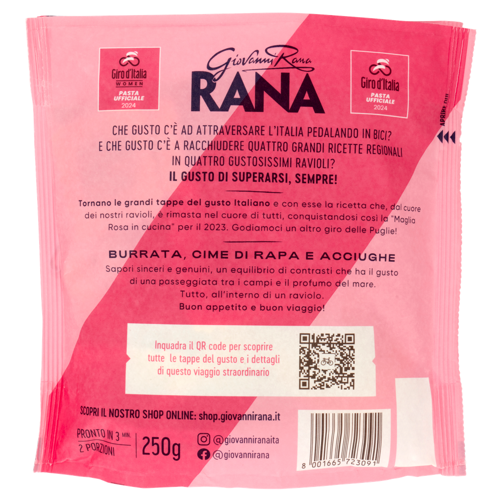 Ravioli Giro D'italia Burrata E Cime Di Rapa Rana