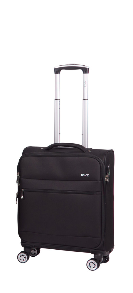 Trolley In Poliestere Nero 55hx40x20, 4 Ruote Doppie Piroettanti - Foto 1
