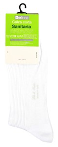 Calze Corte Uomo Sanitarie 42/44 Bianco A Coste Delinea - Foto 2