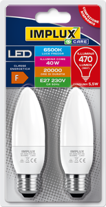 2 Lampadine A Led A Candela 35we27 Luce Fredda Implux - Foto 1
