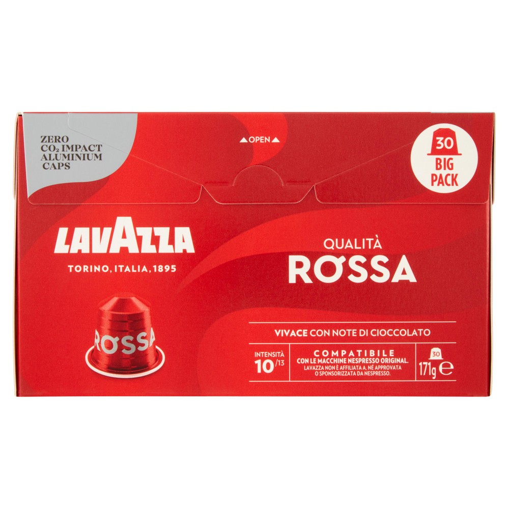 Capsule Caffè Qualità' Rossa Lavazza,Compatibili Nespresso, Conf.30