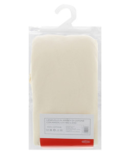 Lenzuolo Jersey Angoli Tinta Unita 2piazze Cm180x200 Avorio Casa - Foto 2